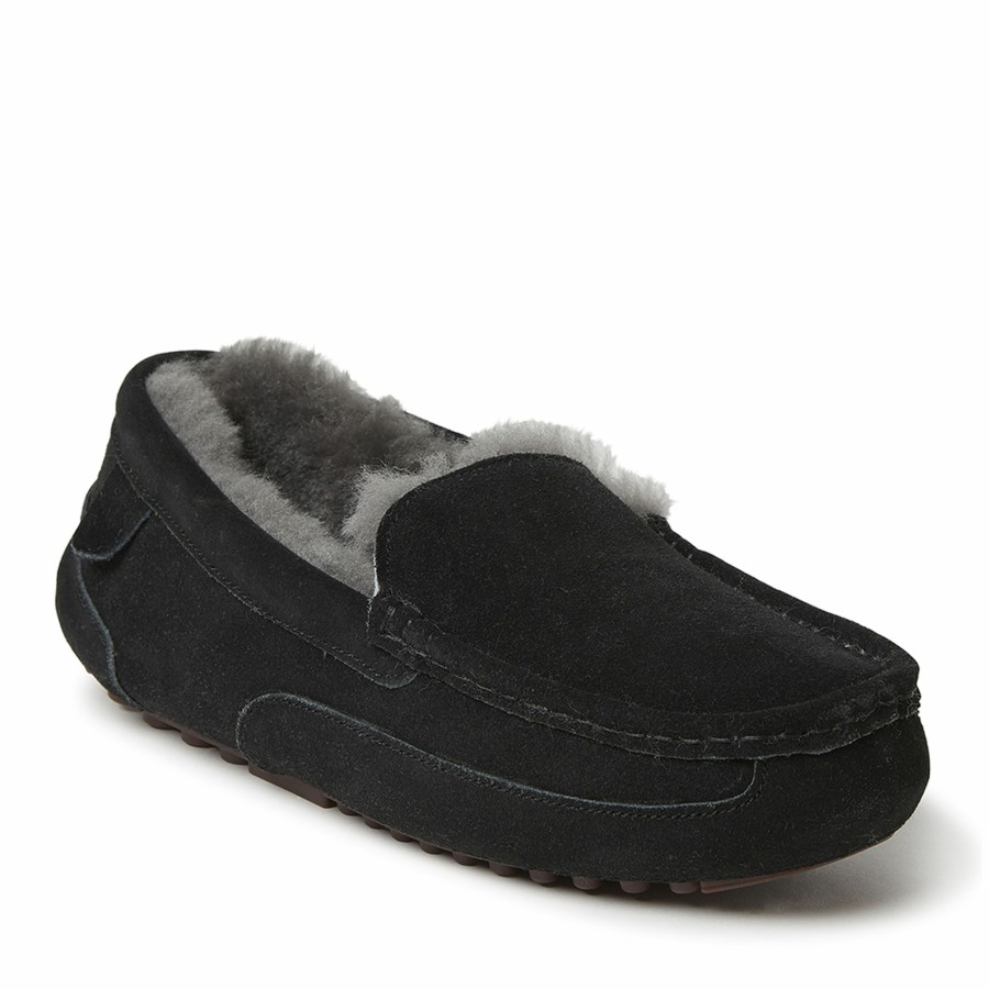 Men Dearfoams Moccasin Slippers | Men'S Fireside By Dearfoams Melbourne Genuine Shearling Moccasin Slipper