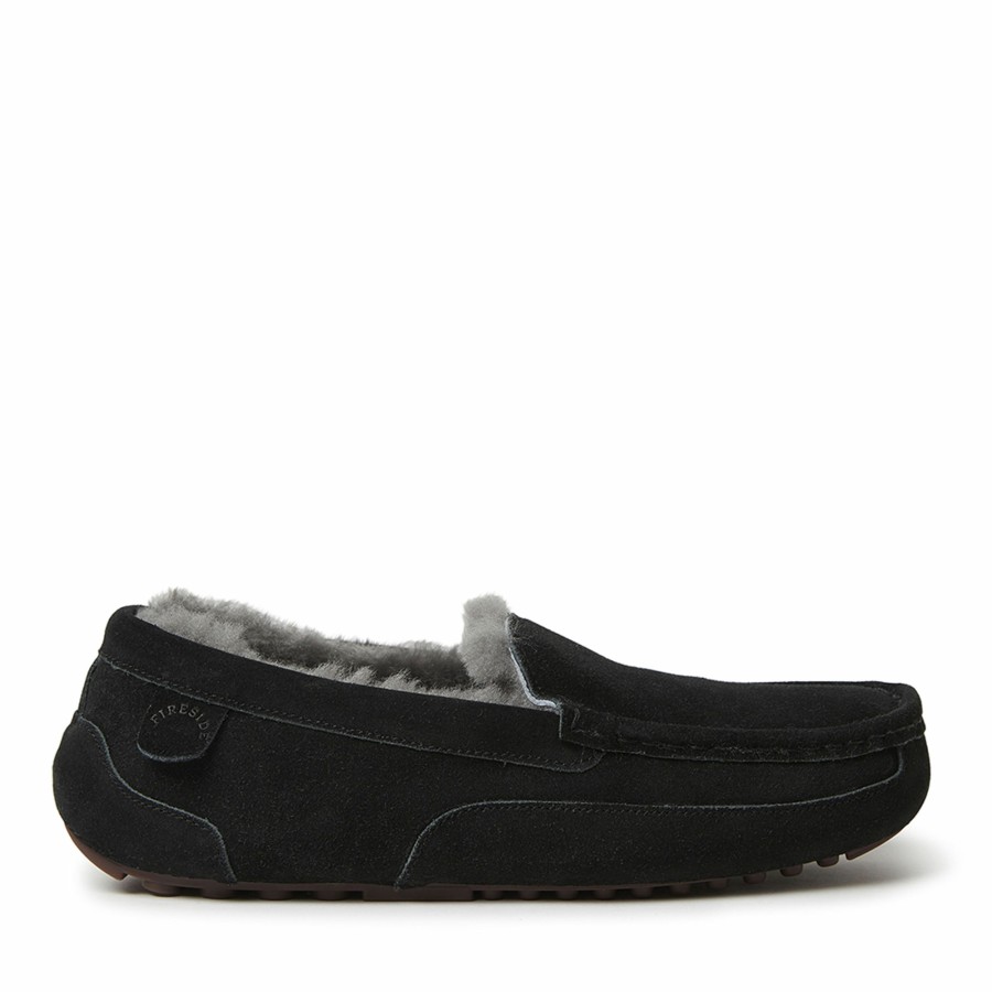 Men Dearfoams Moccasin Slippers | Men'S Fireside By Dearfoams Melbourne Genuine Shearling Moccasin Slipper