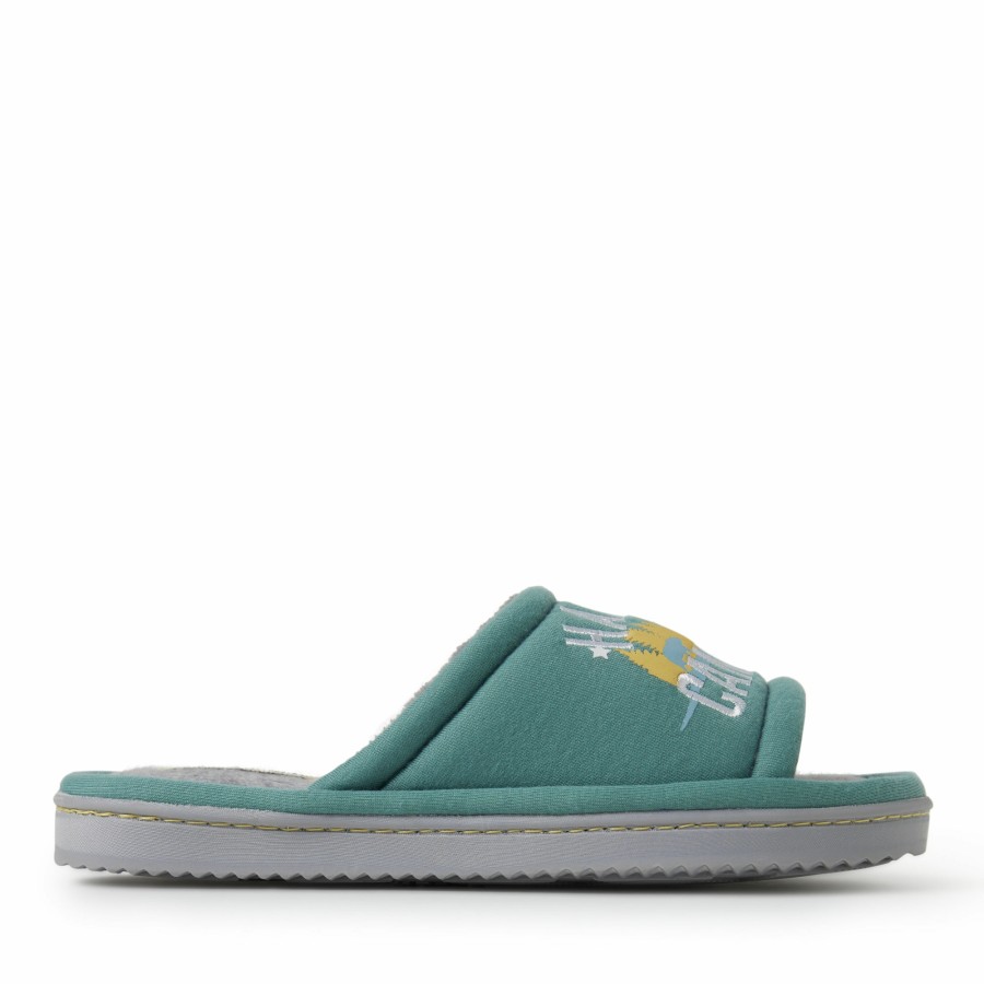 Women Dearfoams Slide & Flip Flop Slippers | Women'S Lennox Sweatshirt Camp Slide Slipper