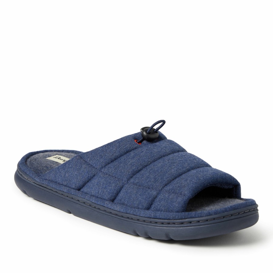 Men Dearfoams Slide & Flip Flop Slippers | Men'S Adrian Quilted Sweatshirt Slide