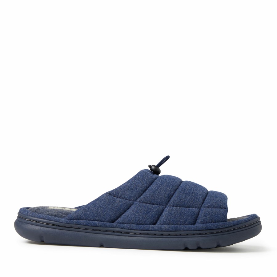 Men Dearfoams Slide & Flip Flop Slippers | Men'S Adrian Quilted Sweatshirt Slide