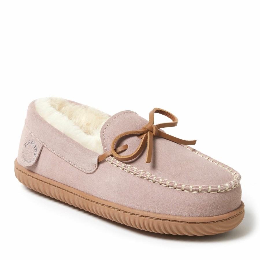 Women Dearfoams Moccasin Slippers | Women'S Fireside By Dearfoams Alice Springs Genuine Shearling Moccasin