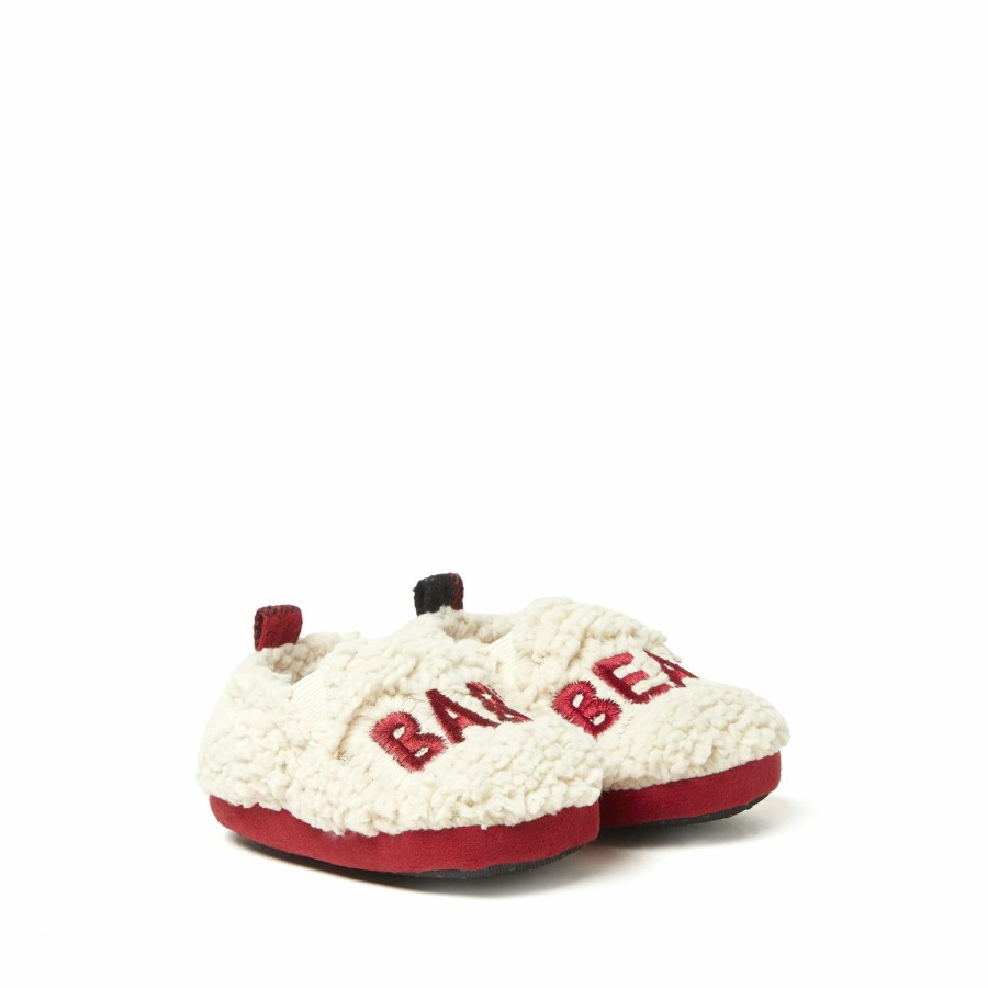 Kids Dearfoams Slippers | Baby Bear Sherpa Closed Back