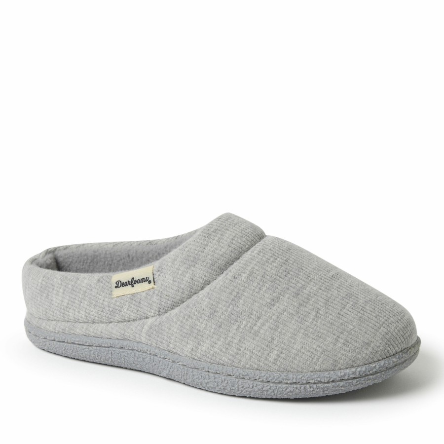 Women Dearfoams Clog & Scuff Slippers | Women'S Lacey Rib Knit Clog