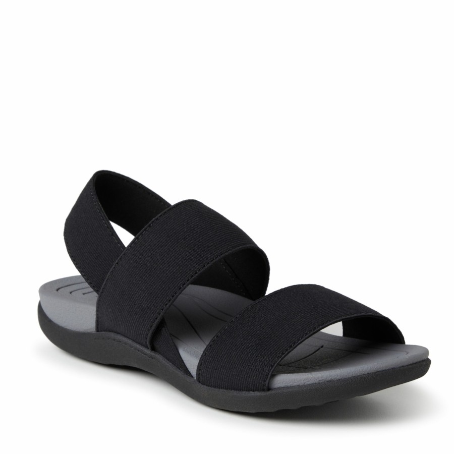 Women Dearfoams Slide & Flip Flop Slippers | Women'S Sloane Low Foam Back Strap Sandal