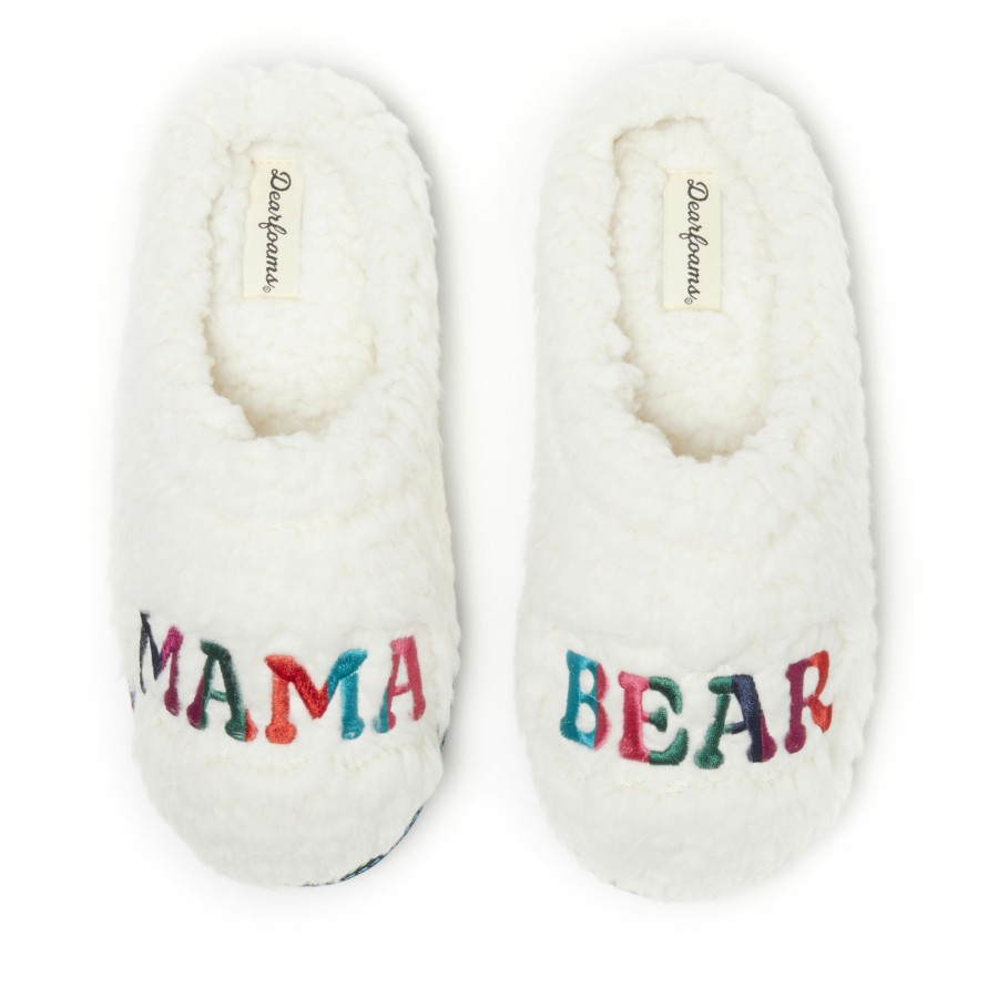 Women Dearfoams Clog & Scuff Slippers | Women'S Mama Bear Teddy Clog