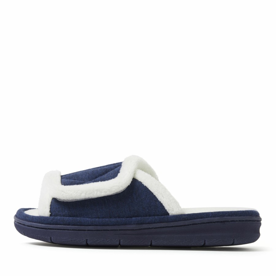 Women Dearfoams Slide & Flip Flop Slippers | Women'S Orla Adjustable Sweatshirt Slide