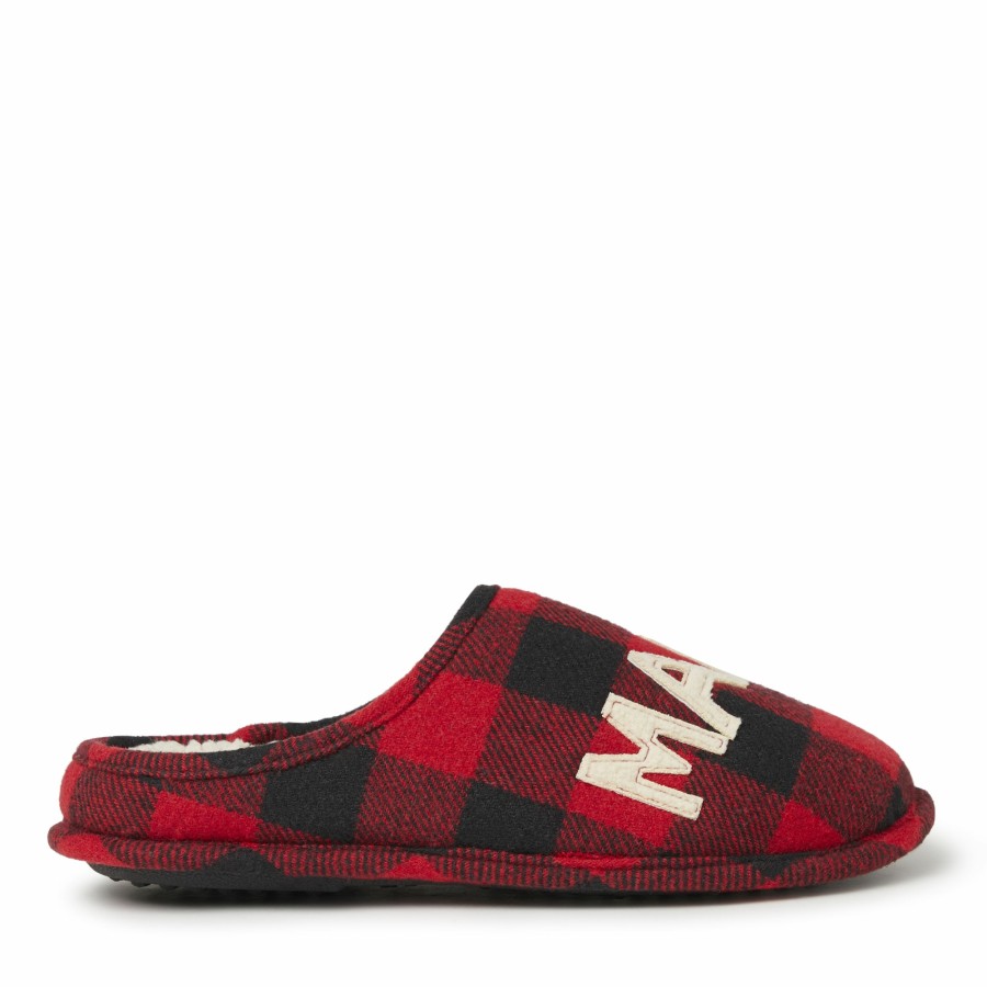 Women Dearfoams Clog & Scuff Slippers | Women'S Mama Bear Buffalo Check Clog Slipper