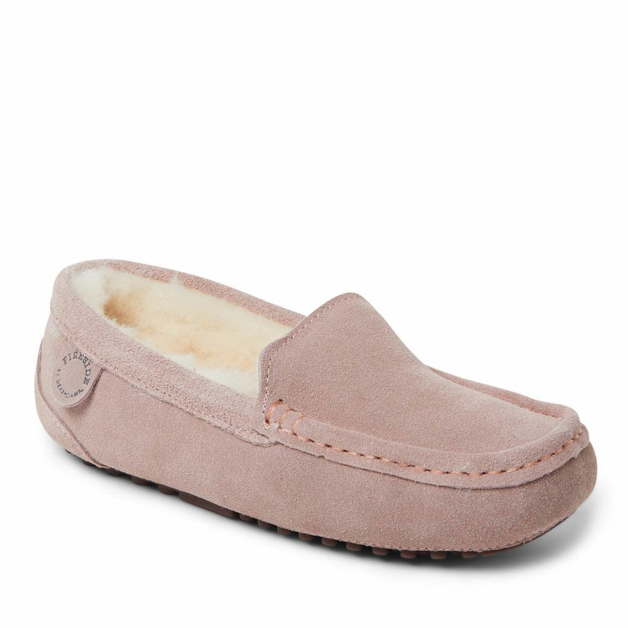 Women Dearfoams Moccasin Slippers | Women'S Fireside By Dearfoams Mel Genuine Shearling Moccasin