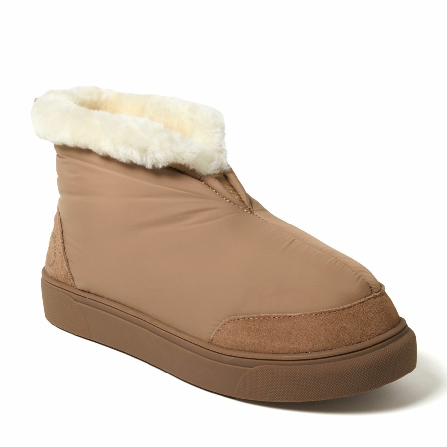 Women Dearfoams Boot & Bootie Slippers | Women'S Fireside By Dearfoams Shearling Warm Up Bootie