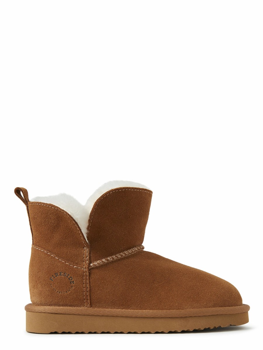 Kids Dearfoams Boots | Kid'S Fireside By Dearfoams Bunbury Genuine Shearling Boot