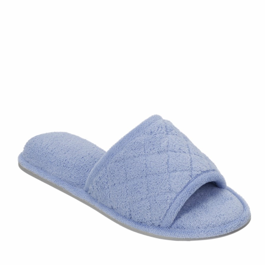 Women Dearfoams Slippers | Women'S Beatrice Microfiber Terry Slide With Quilted Vamp