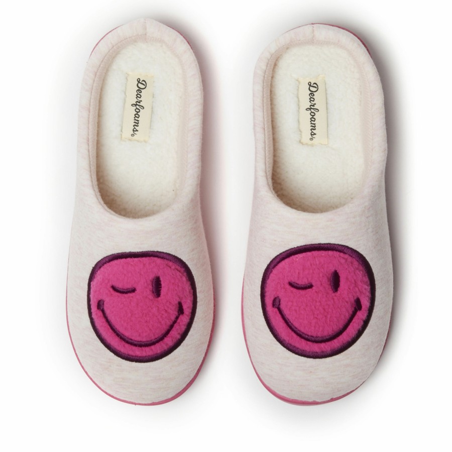 Women Dearfoams Clog & Scuff Slippers | Women'S Smile Icon Slippers