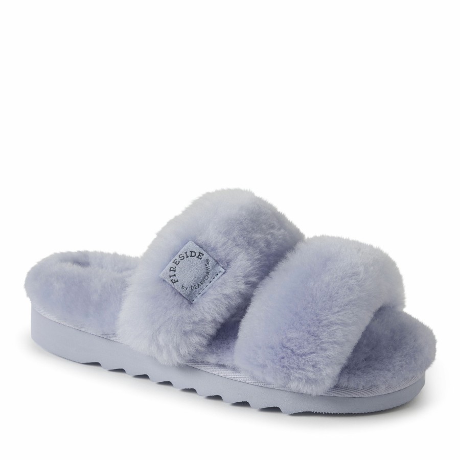 Women Dearfoams Slippers | Women'S Fireside By Dearfoams Benalla Shearling Double Band Slide