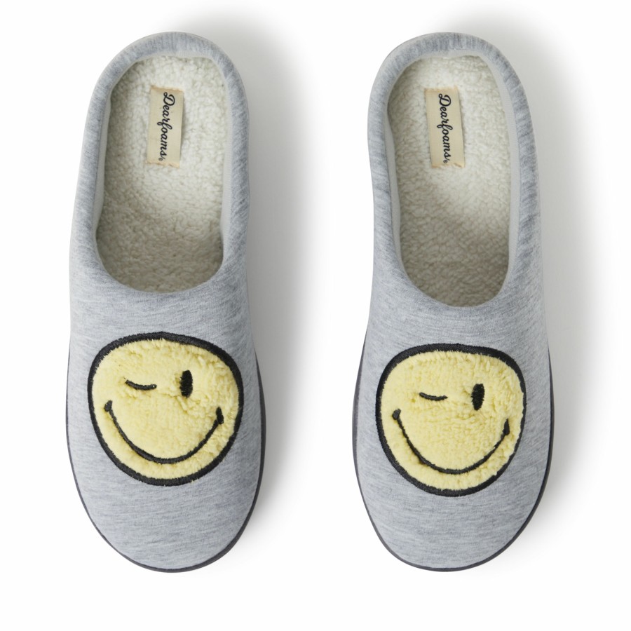 Men Dearfoams Clog & Scuff Slippers | Men'S Smile Icon Slippers