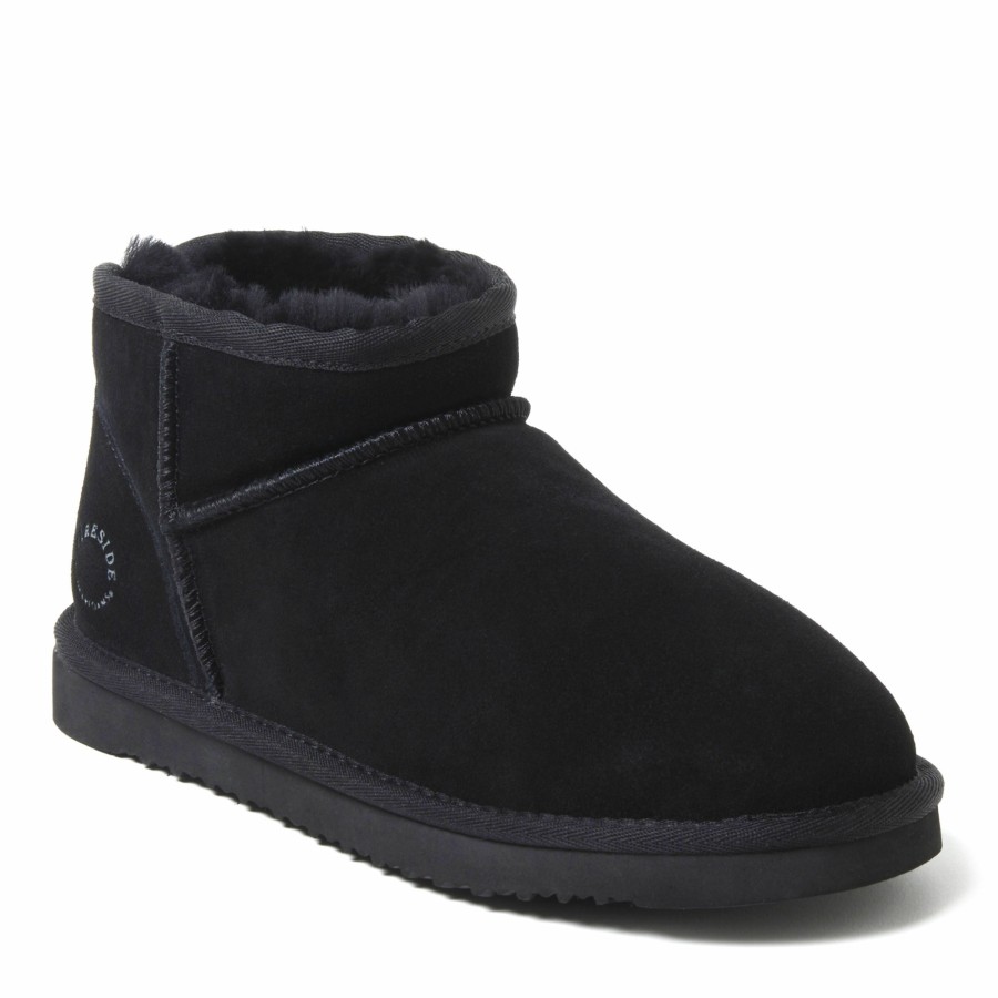 Women Dearfoams Boot & Bootie Slippers | Women'S Fireside By Dearfoams Riverland Genuine Shearling Micro Bootie